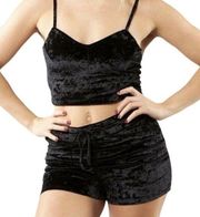 Buff Bunny Collection Women’s Black Ice Velvet Padded Cropped Camisole