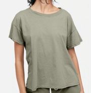 NWT MATE the Label Sage Organic Cotton Raw Neck Boxy Tee - Size 3X