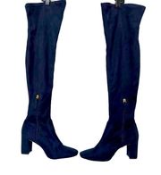 Nine West Xperian Over the Knee Navy Blue Suede Boots Size 7.5 NEW