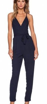 Finders Keepers Here We Go Jumpsuit Navy Blue Size Medium