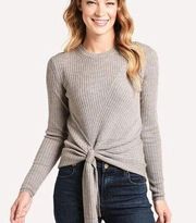 Brochu Walker The Dean Wrap Pullover Rib Knit Wool Stone Brown Sweater