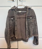 Distressed Cheetah Denim Jacket