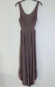 Lush Grey Draped Tank Dress w/Side Cut Outs S