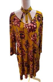 Paisley Grace Plus Size Floral Mustard Dress Sz 2XL