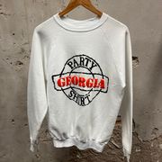 Vintage 1980s Georgia Party Shirt Puff Paint USA Made Crewneck Sweatshirt XL