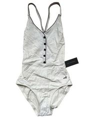 NWT $149 Morgan Lane White Eyelet Lace One Piece Swimsuit XS