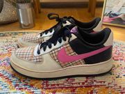 Nike Vintage Plaid Pink  Air Force 1