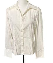 Lafayette 148 White Button Down Shirt With French Cuffs Sz 12P