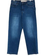 Soft Surroundings Womens Size 12 Ultimate Straight Cropped Jeans #2CW57 Stretch