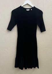 A.L.C. $375 Black Rib Knit Vance Midi Dress