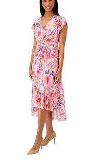 Isaac Mizrahi Live! Women's Petite S Dress Always Printed Mesh Pink A589945