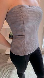 The Limited Grey “Quilt” Bustier Top