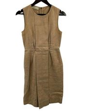 Stella McCartney Camel Beige Hemp Urban Safari Cargo Sheath Dress Size 38 / XS