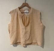 NWT Bishop + Young Mila Raw Edge Cotton Gauze Relaxed Fit Crop Top. Medium