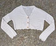 Womens Cropped Cardigan Sweater XS