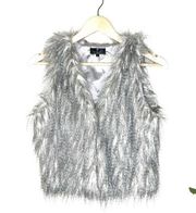 Ashley by 26 International vintage gray feathery faux fur vest size small