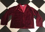 Vintage 70s 80s Harve Benard Velvet Cabled Blazer Notched Lapel Merlot Red sz 12