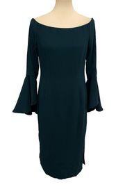 Teal Midi Long Sleeve Dress