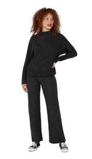 Bobi Wide Leg Sweatpant Black Size Large New