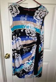 Roz & Ali Cap Sleeve Printed Summer/Spring Dress size 14