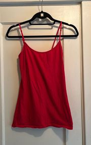 | Red Tank Top Camisole Adjustable Straps Basic Top Large