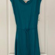 ModCloth Green Jersey Knit Tie Waist Dress