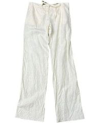 Max Mara Weekend Size 8 Relaxed Sport Fit Fit W8 100% Linen Beige Pants Straight