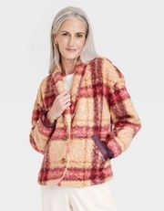 NWT Women's Plaid Sweater Overcoat - Knox
Rose Burgundy Plaid size small