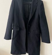 Zara Italian Manteco Wool Coat Black