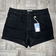 NEW Universal Thread Black High Waisted Midi Shorts Size 8