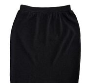 St John Basics Black Santana Knit Wool Blend Pencil Skirt