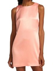 Alice + Olivia Light Pink Satin Low Cowl Back Mini Cocktail Slip Dress