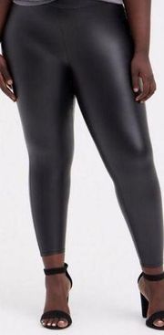 Torrid Black Vegan Faux Leather High Rise Pants Leggings Size 1X