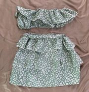 Dainty Flower Ruffled Matching Set