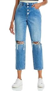 BLANKNYC Madison Straight Leg Womens 24 Blue Denim Light Wash Crop Jeans