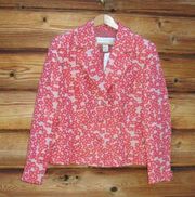 NWT Floral Silk Linen Blend Blazer Jacket