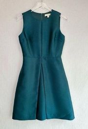 Erin Fetherston Sophie Hunter Dark Green Brocade Pleated Dress Size 4