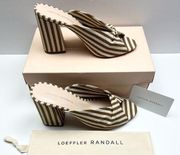 LOEFFLER RANDALL Laurel Heeled Sandals size US 10B Amber Natural Striped NWT