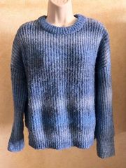 Rachel Zoe Ladies Size Small Blue Ombre Striped Crewneck Sweater