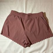 JOYLAB Women’s Blush Shorts W/Pockets and Scallop Hem Size Med-EUC