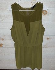 FASHION TO FIGURE Women’s Green Sleeveless Mesh Cut Out Top Size XL