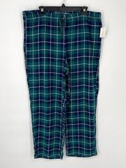 Charter Club NWT Women's PJ Pants Relaxed Fit Size XL Rare Emerald Plaid Flannel