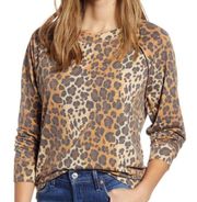Caslon Cozy Animal Print Leopard Sweatshirt M