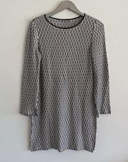 Misook Collection Black White Striped Side Slit Knit Tunic Size XS