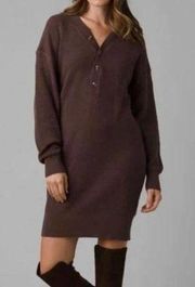 NWT prAna Milani Henley Sweater Knit Dress Clove Size Small Organic Cotton