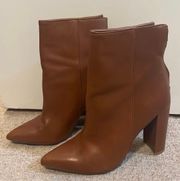 Steve Madden Brown Leather Heeled Booties