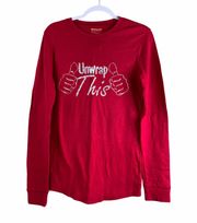 “Unwrap This” Riviera Red Christmas Thermal T-Shirt