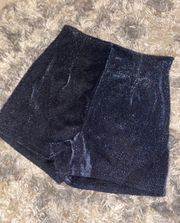 Black Sparkle High Waisted Zip up Shorts