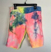 EUC Hot Kiss Colorful Stretchy Bike Shorts sz L