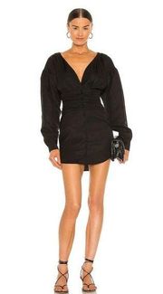 NBD Laraya Black Long Balloon Sleeve Mini Dress Women's Size Small S